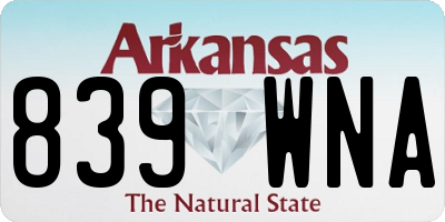 AR license plate 839WNA