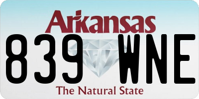 AR license plate 839WNE