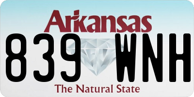 AR license plate 839WNH