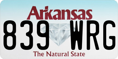 AR license plate 839WRG