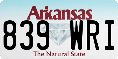 AR license plate 839WRI