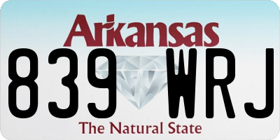 AR license plate 839WRJ