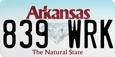AR license plate 839WRK