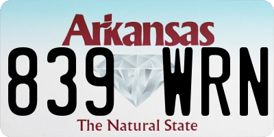 AR license plate 839WRN