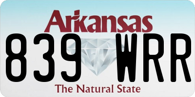 AR license plate 839WRR