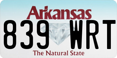 AR license plate 839WRT