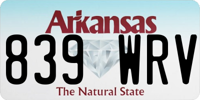 AR license plate 839WRV