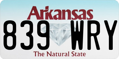 AR license plate 839WRY