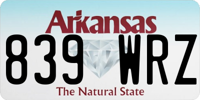 AR license plate 839WRZ