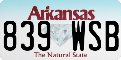 AR license plate 839WSB