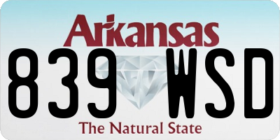AR license plate 839WSD