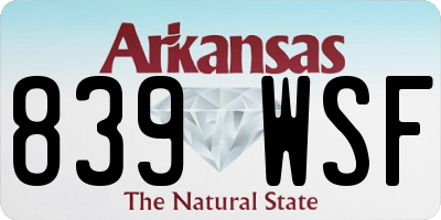 AR license plate 839WSF