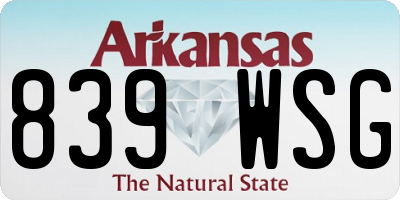 AR license plate 839WSG