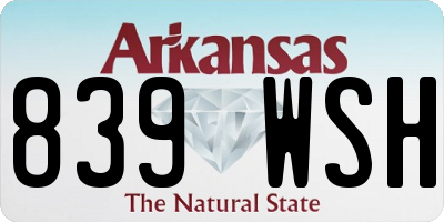 AR license plate 839WSH