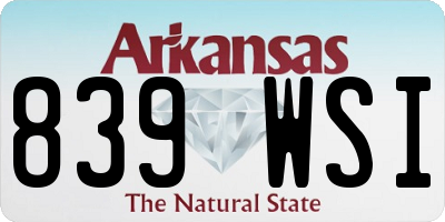 AR license plate 839WSI