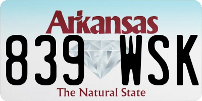 AR license plate 839WSK