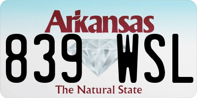 AR license plate 839WSL
