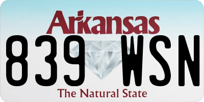 AR license plate 839WSN