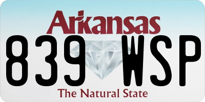 AR license plate 839WSP