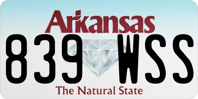 AR license plate 839WSS