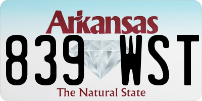 AR license plate 839WST
