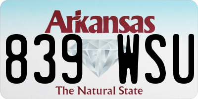 AR license plate 839WSU