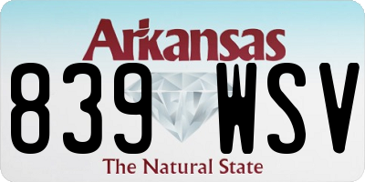 AR license plate 839WSV