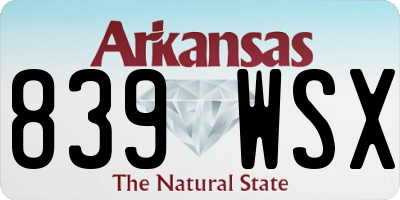 AR license plate 839WSX