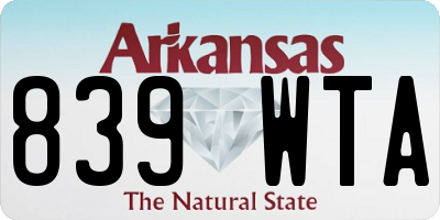 AR license plate 839WTA