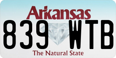 AR license plate 839WTB