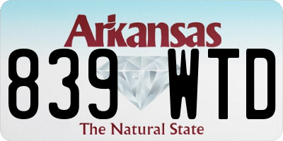AR license plate 839WTD