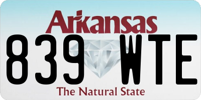 AR license plate 839WTE