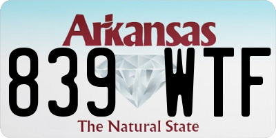 AR license plate 839WTF