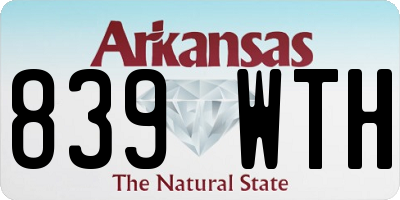 AR license plate 839WTH