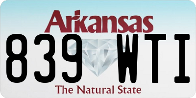 AR license plate 839WTI