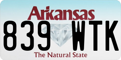 AR license plate 839WTK