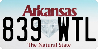 AR license plate 839WTL