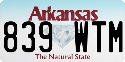 AR license plate 839WTM