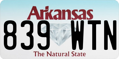 AR license plate 839WTN