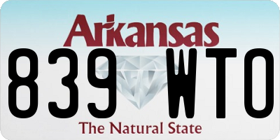 AR license plate 839WTO