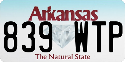 AR license plate 839WTP