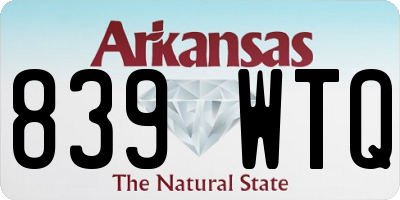 AR license plate 839WTQ