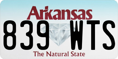 AR license plate 839WTS