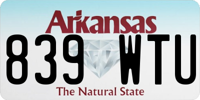 AR license plate 839WTU