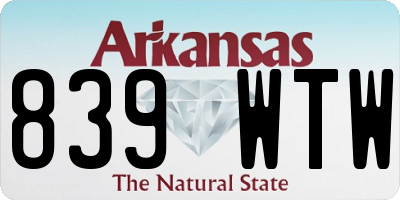 AR license plate 839WTW