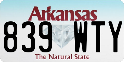 AR license plate 839WTY