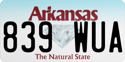 AR license plate 839WUA
