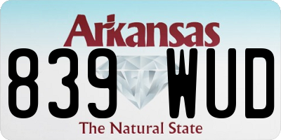 AR license plate 839WUD