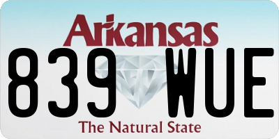 AR license plate 839WUE