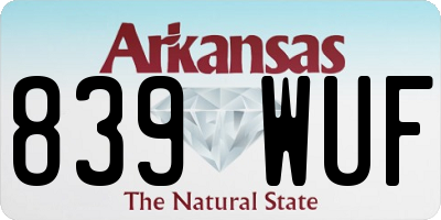 AR license plate 839WUF